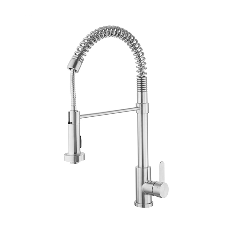 Kitchen Supplies Flexible Pull Down 304 Stainless Steel Faucet