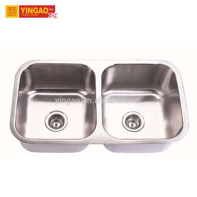 Commercial large stainless steel double bowl sink for sale